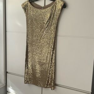 Women’s Alice and Olivia Gold Sequin Mini Dress